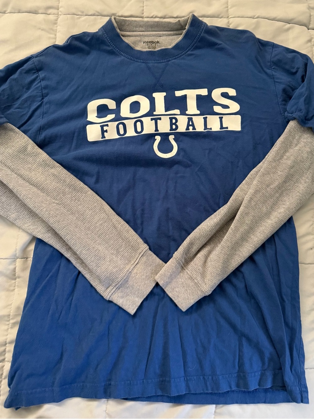 Colts Navy and Gray thermal Crewneck